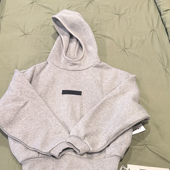 Essentials Light Gray Hoodie Sweatshirt - Picture 1 of 4